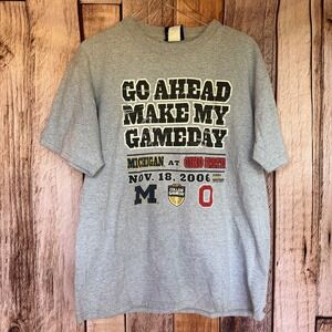 ESPN College Gameday Tee Shirt Michigan vs Ohio State 2006 Rivalry Gray Large